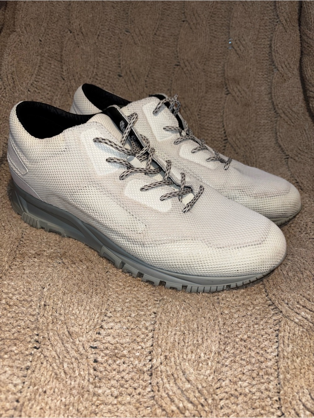 Lanvin Clay Mesh Sneakers White Men’s Size 10 Made in Portugal Luxury Designer